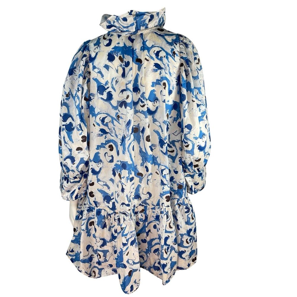 H&M Conscious Exclusive Organic Cotton Babydoll Dress Ruffles XS Resort Summer - Picture 9 of 16